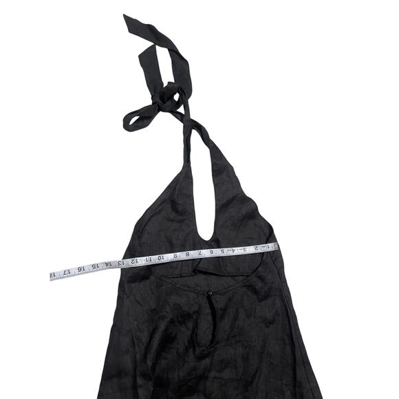 VRG GRL Natassia Linen Halter Mini Dress Black Womans 6 NWOT - Picture 15 of 15